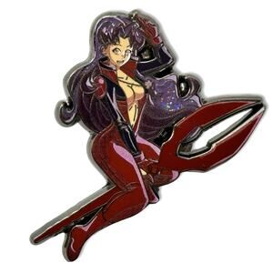 Misato Glitter Enamel Pin Shallow Senpai 2022 1.5” Spear of Longinus Sega Suit
